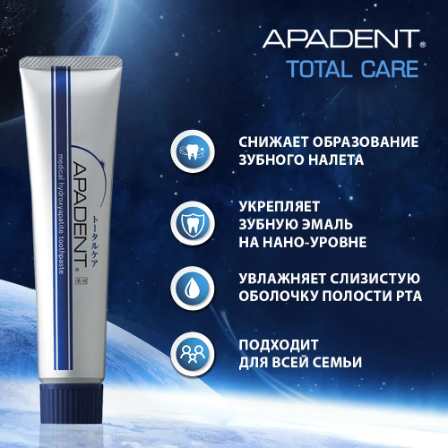 Apadent Total Care зубная паста реминерализирующая, 60 г | фото