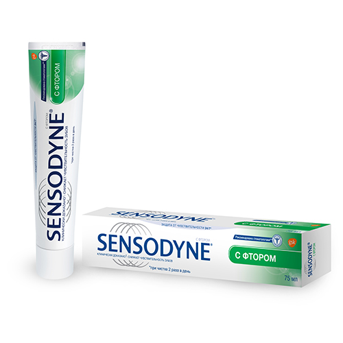 Зубная паста Sensodyne с Фтором для чувствительных зубов, 75 мл | фото