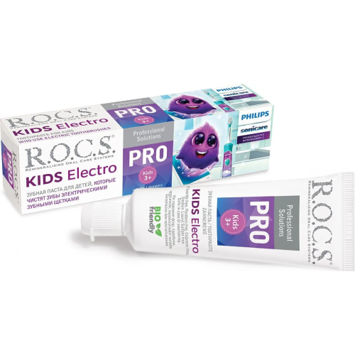 Зубная паста детская R.O.C.S. PRO Kids Electro 3+, подходит для электрических зубных счеток, 45 г | фото
