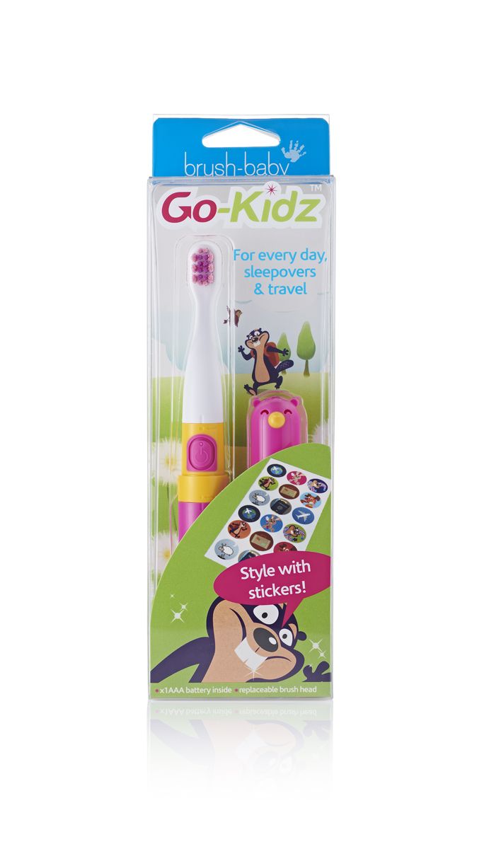 Brush-Baby Go-Kidz Pink звуковая зубная щетка от 3 лет, розовая | фото