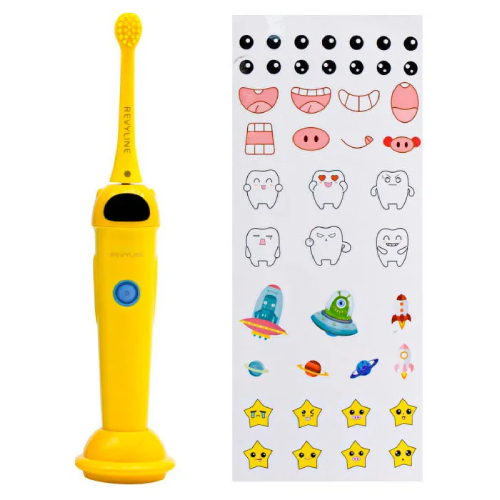 Звуковая электрическая зубная щетка Revyline RL 020 Kids желтая | фото