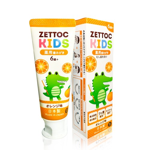 NIPPON ZETTOC Японская зубная паста детская с фтором ZETTOC KIDS 6+ лет (апельсин), 70 гр | фото