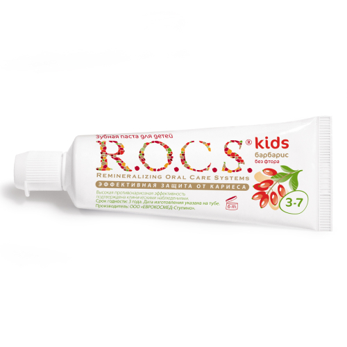 Зубная паста R.O.C.S.Kids Барбарис без фтора, 45 гр | фото