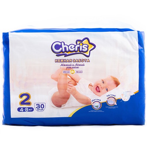 Детские подгузники Cheris 30 шт. размер S (4-8кг.)
